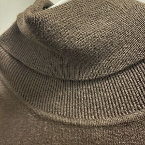 Ralph Lauren silk and cotton sleeveless brown turtleneck